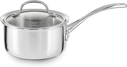 Calphalon Tri-Ply Stainless Steel 1-1/2-Quart Sauce Pan with Cover | Amazon (US)