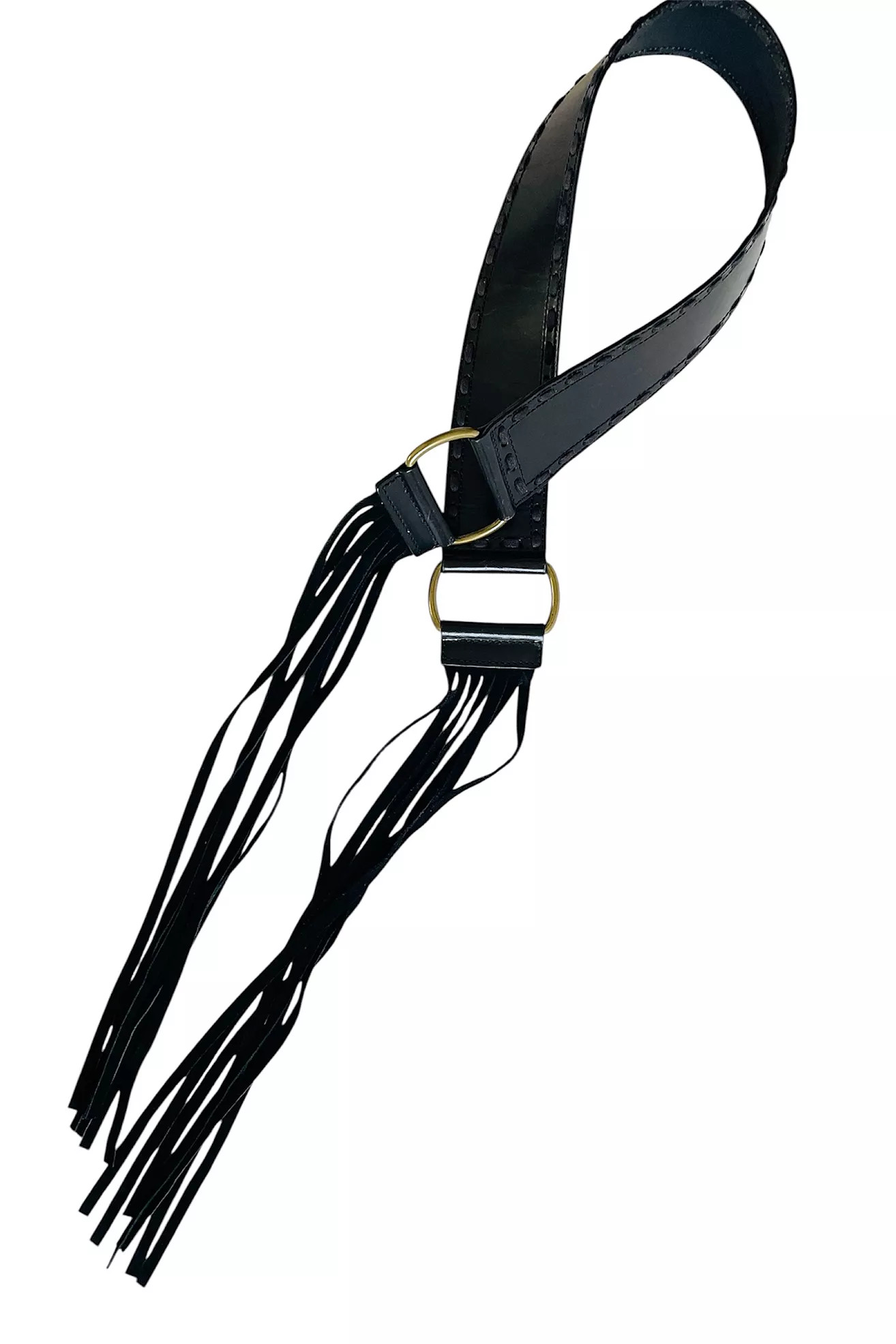 Vintage Y2K Black Fringe Belt Selected by FernMercantile | Free People (Global - UK&FR Excluded)