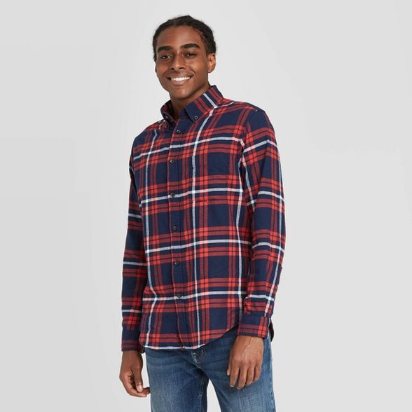 Men's Standard Fit Long Sleeve 1-Pocket Flannel Button-Down Shirt - Goodfellow & Co™ | Target