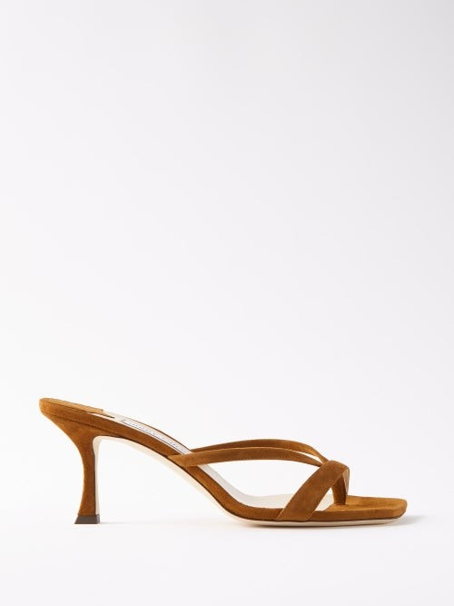 Jimmy Choo - Maelie 70 Suede Sandals - Womens - Tan | Matches (US)