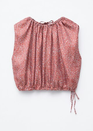 Printed Drawstring Silk Top - Muted Red/Florals - & Other Stories GB | & Other Stories UK