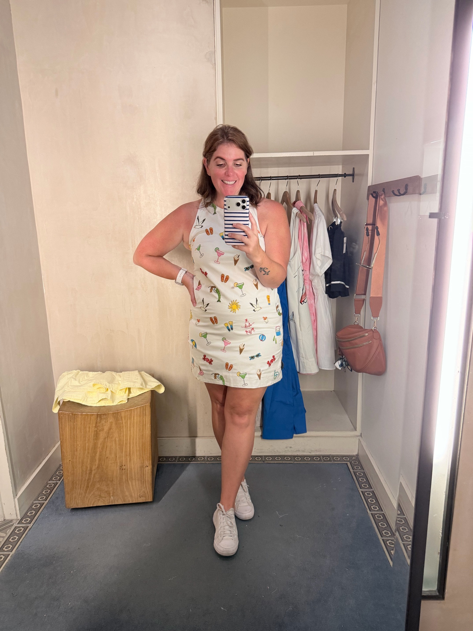 All the summer faves in one dress! 

This dress is so cute and it has all of your favorite parts of summer embroidered into it! I’m in a medium, so I would say it would run TTS, but if you have hips, then size up one!

#LTKootd #LTKSeasonal #LTKMidsize