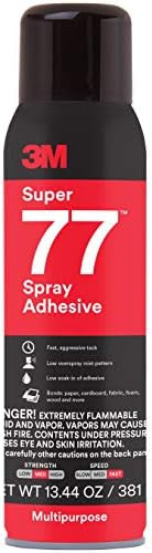 3M Super 77 Multipurpose Permanent Spray Adhesive Glue, Paper, Cardboard, Fabric, Plastic, Metal,... | Amazon (US)