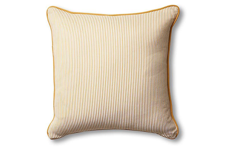 Kit Pillow, Mustard/White Stripe | One Kings Lane