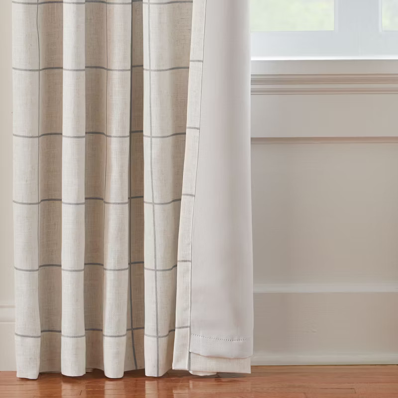 Brighton Windowpane Plaid Lined Room Darkening Single Window Curtain Panel  - Elrene Home Fashion... | Target
