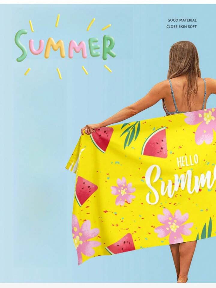 One Piece Floral Print Rectangle Beach Towel/Beach Mat For Summer Beach Activities | SHEIN