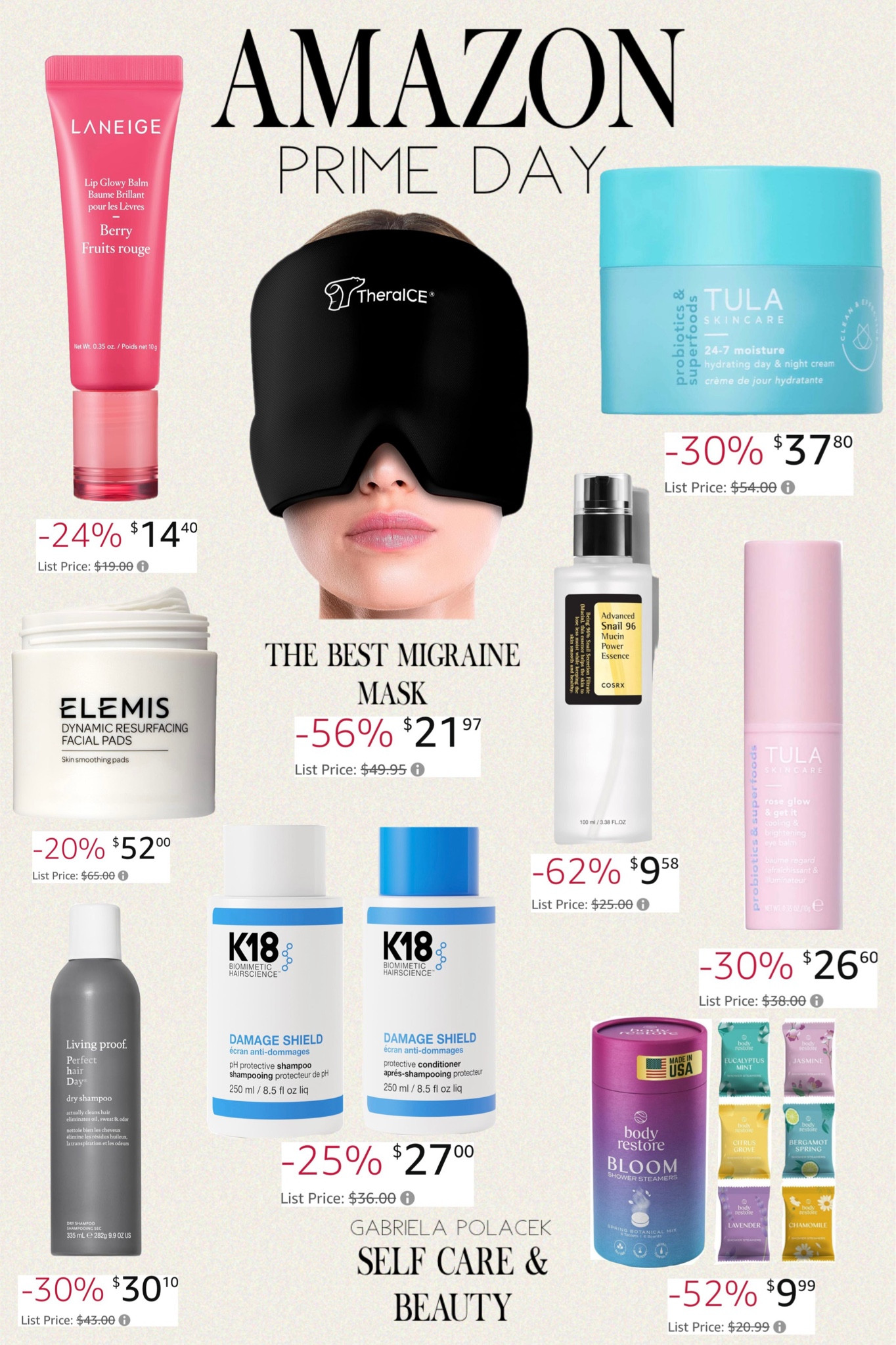 Amazon Prime Day Deals on self care & beauty

LANEIGE Lip Glowy Balm | TULA Skin Care 24-7 Hydrating Day & Night Cream | COSRX Snail Mucin 96% Power Repairing Essence | TheraICE Migraine Relief Cap, Soothing Headache Ice Pack Mask | Living proof Dry Shampoo | K18 Damage Shield Protective Conditioner | K18 Damage Shield Protective Shampoo | TULA Skin Care Eye Balm Rose Glow - Dark Circle Treatment | ELEMIS Dynamic Resurfacing Facial Pads | Body Restore Shower Steamers Aromatherapy 6 Pack

#amazon #primeday #beauty #polacek 

#LTKSaleAlert #LTKFindsUnder50 #LTKBeauty