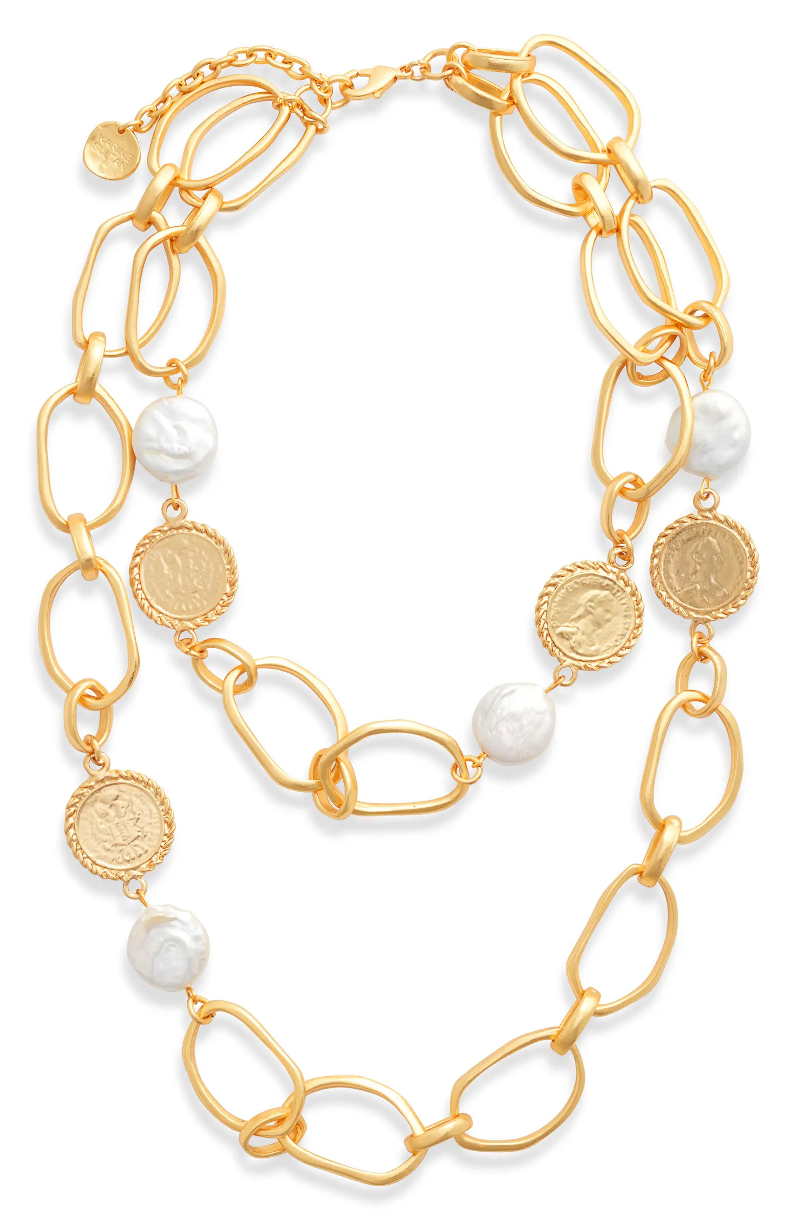Karine Sultan Pearl & Coin Layered Necklace | Nordstrom | Nordstrom