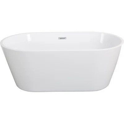 55" Acrylic Freestanding Contemporary Soaking Bathtub | Wayfair North America
