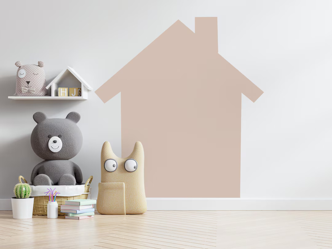 Big House Wall Decal Home Headboard Color Block, Peel and Stick Durable Fabric Wall Decal, Remova... | Etsy (US)