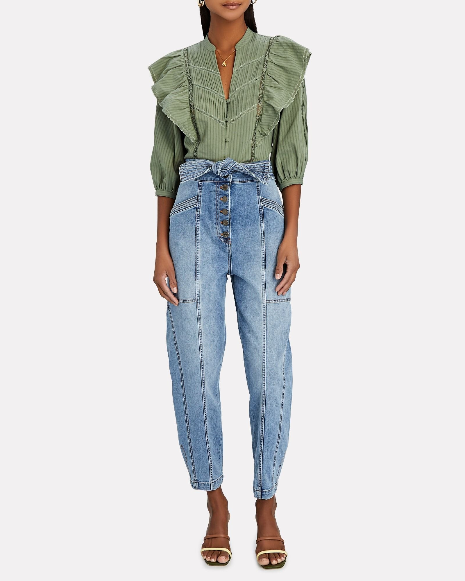 Eloise Ruffled Button-Down Blouse | INTERMIX