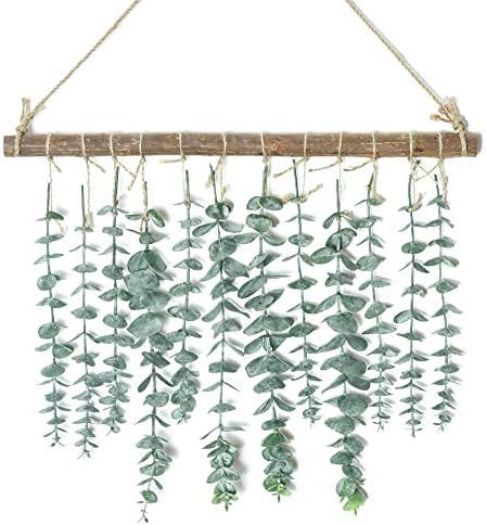 Artificial Eucalyptus Wall Hanging Decor-Fake Eucalyptus Leaves Greenery Farmhouse Rustic Wall Ha... | Amazon (US)