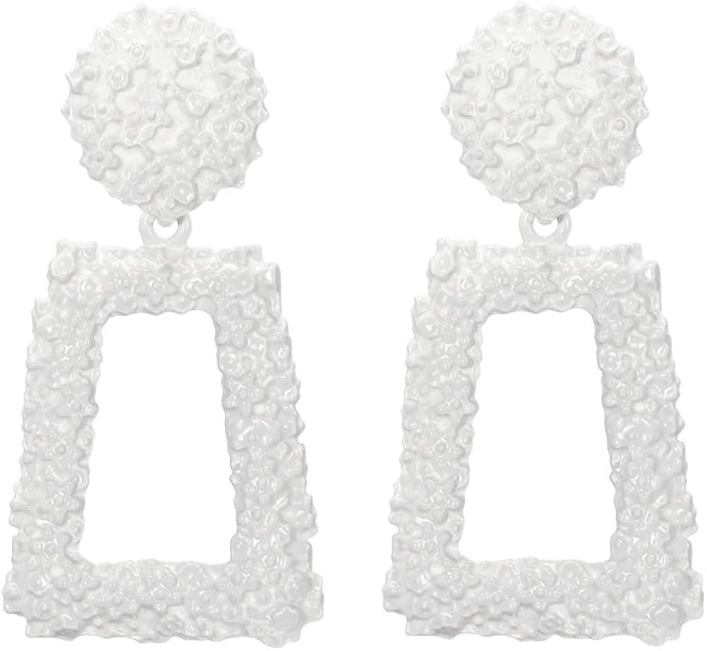 Gold Rectangle Geometric Dangle Earrings, Fashion Statement Drop Earrings for Women KELMALL COLLE... | Amazon (US)