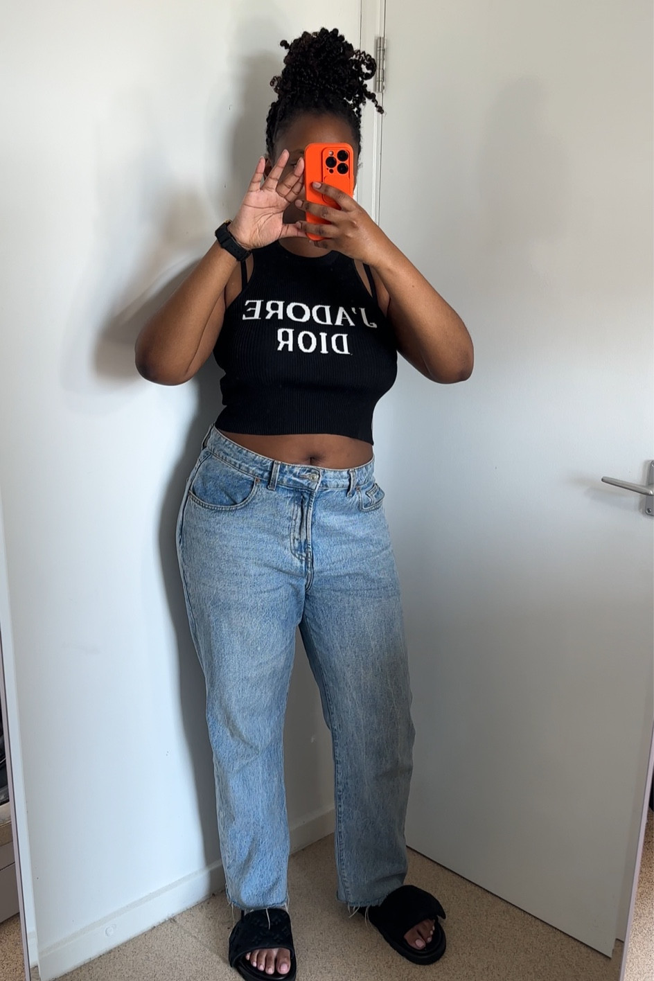 J’adore Dior Top and Black LV Louis Vuitton Pillow Slides | Casual Summer Outfit

#LTKSeasonal #LTKstyletip #LTKfit