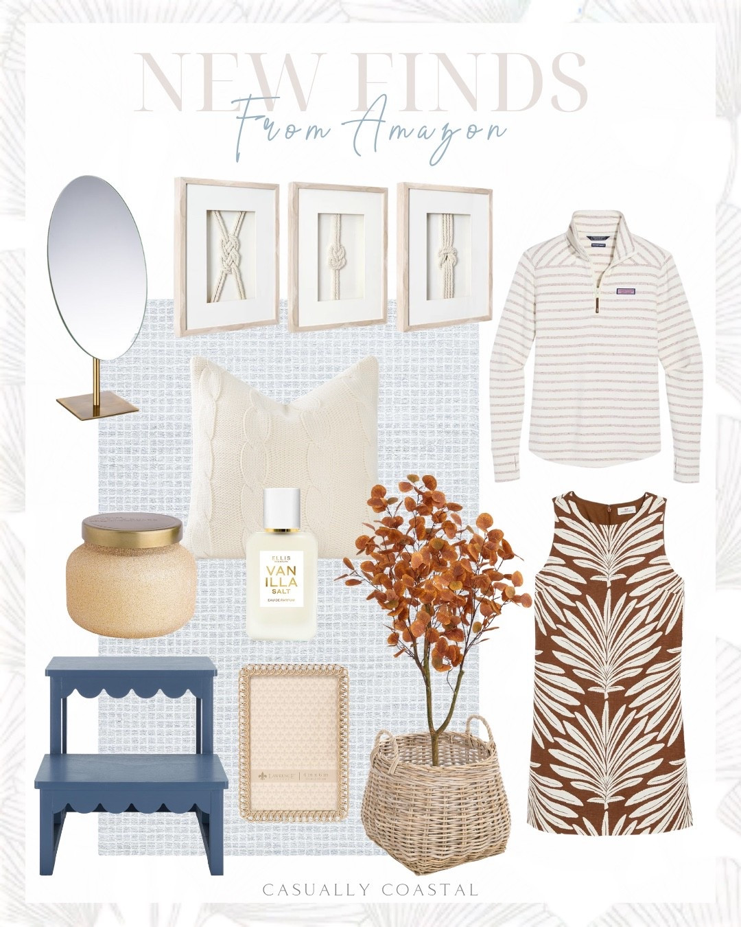 New Finds From Amazon

Amazon home decor, coastal home decor, coastal rug, blue rug, Amazon rug, Amazon wall decor, coastal wall decor, Amazon candle, Amazon picture frame, coastal pillow cover, Amazon pillow, vineyard vines women’s dreamcloth shep shirt, vineyard vines shift dress, large oval tabletop vanity mirror, 4 foot eucalyptus tree, round rattan basket, coastal basket, merino wool cable knit throw pillow cover, 2 stair step stool, blue rug, checkered wool rug, 2x3 rug, nautical knots wall decor, capri blue glam jar candle, Ellis Brooklyn vanilla salt eau de parfum, 4x6 gold metal eternity rings picture frame

#LTKHome