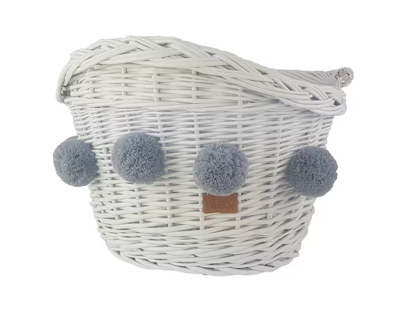 Wiklibox Wicker Bike Basket in WHITE Color Mounted on Hooks | Etsy | Etsy (US)