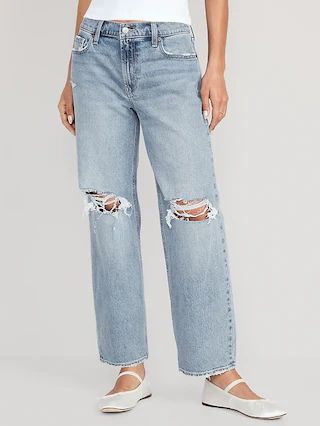 Mid-Rise Boyfriend Loose Ripped Jeans for Women | Old Navy (US)