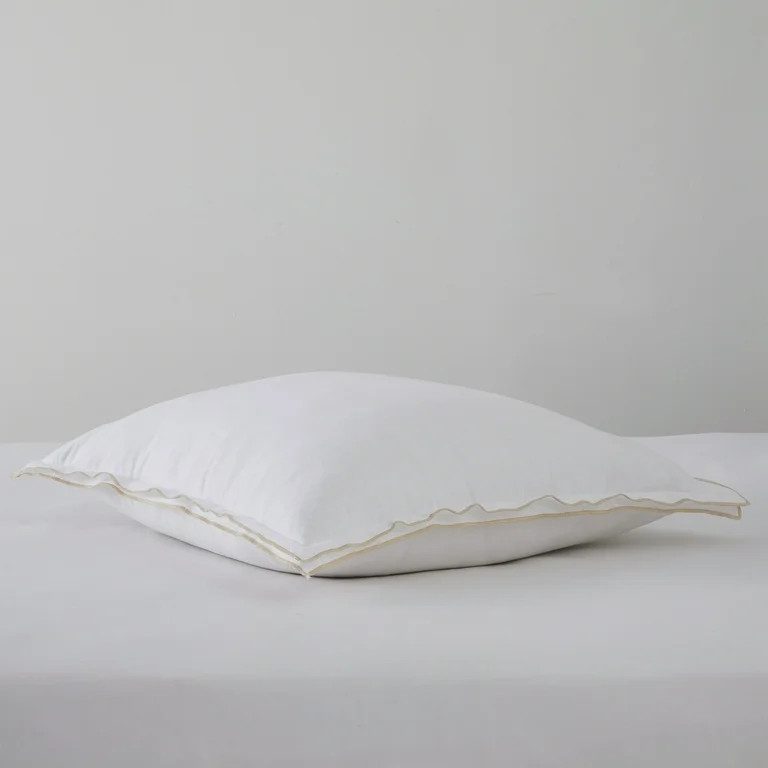 My Texas House Lexie 3-Pack White/Taupe Lexie Cotton Euro Sham Set, 24" x 24" | Walmart (US)