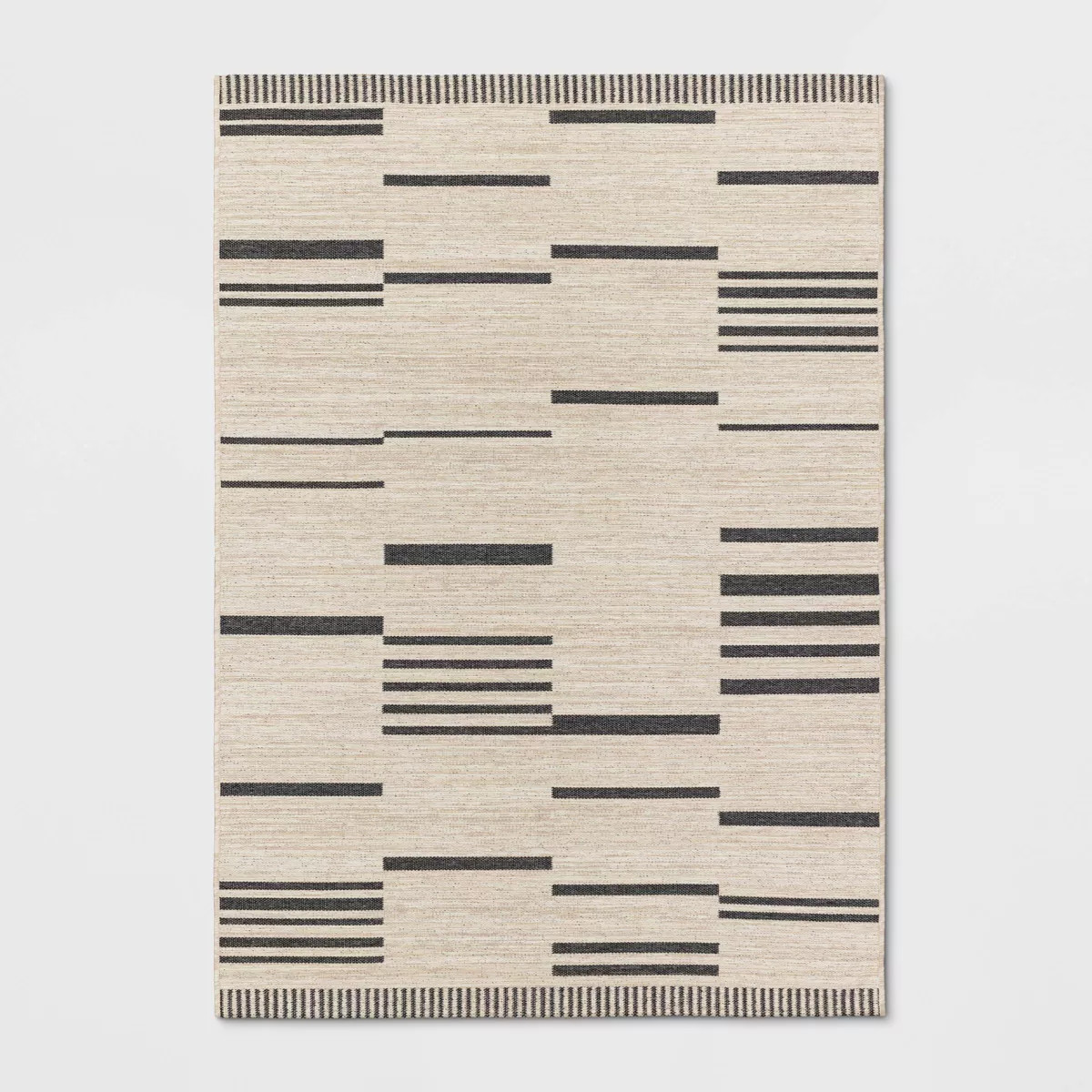 5' x 7' Outdoor Rug Multitier Bars Gray/Cream - Threshold™ | Target