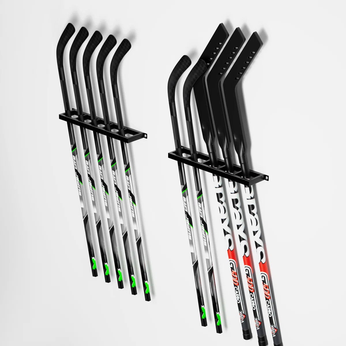 Hockey Stick Holder Wall Mount- 2pcs Stick Rack for 1-10 Sticks,Ice and Field Hockey Organizer fo... | Wayfair North America