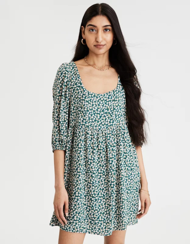 AE Puff Sleeve Babydoll Dress | American Eagle Outfitters (US & CA)