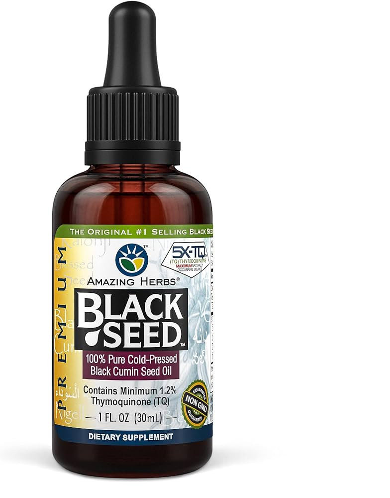 Amazing Herbs Premium Black Seed Oil - Cold Pressed Nigella Sativa Aids in Digestive Health, Immu... | Amazon (US)