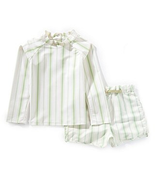 Edgehill Collection x Kristin Ellen Hockman Little Boys 2T-7 Konrad Stripe Rash Guard & Stripe Sw... | Dillard's