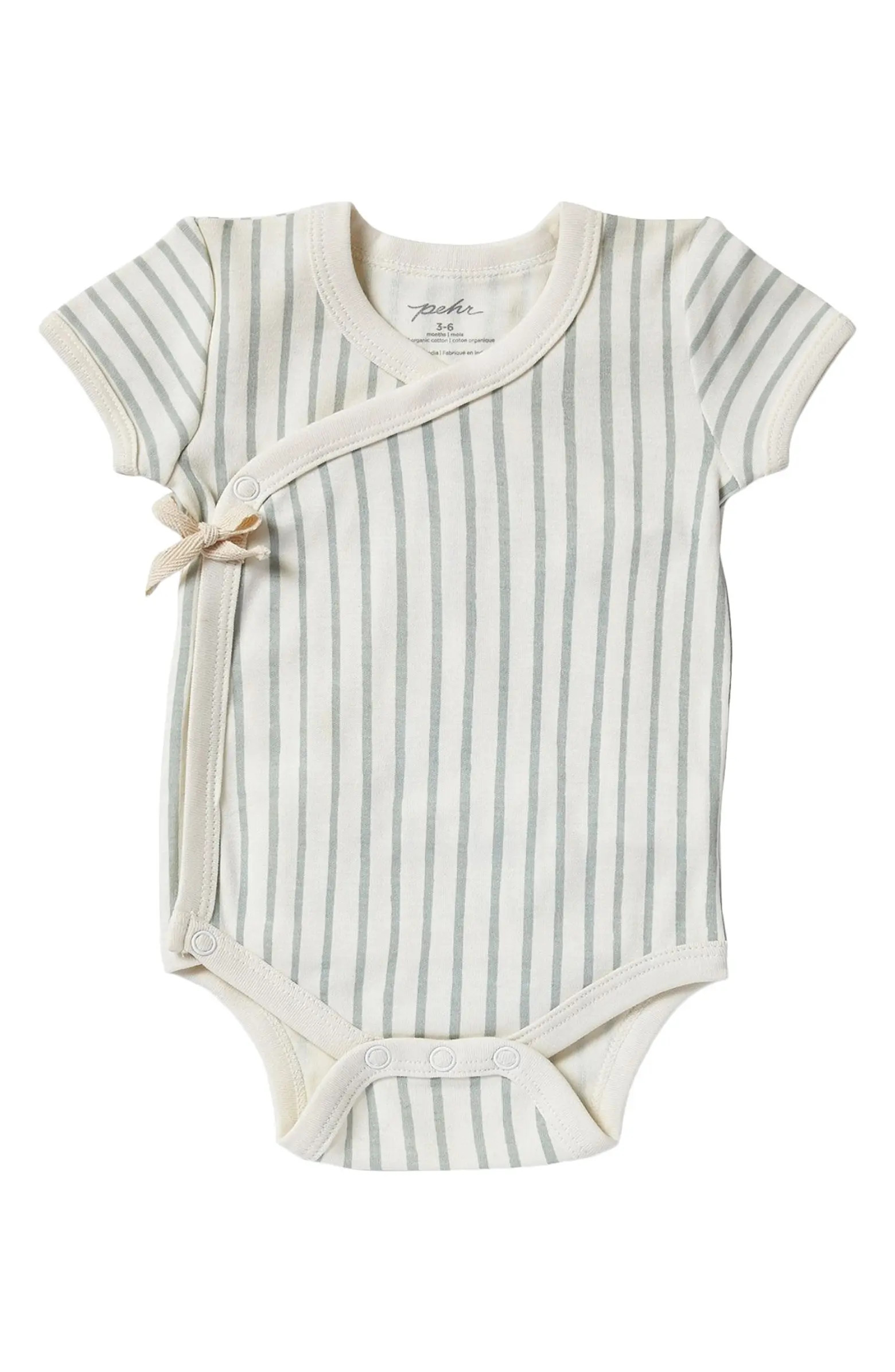 Pehr Stripes Away Organic Cotton Wrap Bodysuit | Nordstrom | Nordstrom