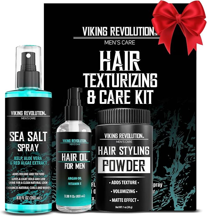 Viking Revolution Sea Salt Spray for Hair Men (8fl oz), Hydrating Hair Oil for Men with Vitamin E... | Amazon (US)
