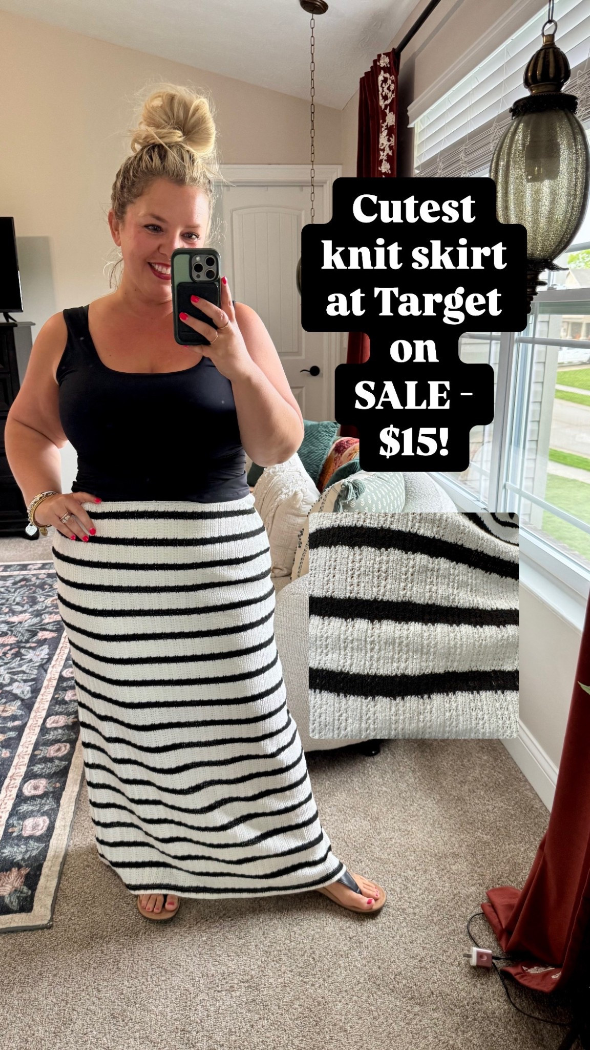 SALE ALERT! Knit Target maxi skirt on sale for $15! Paired it with Walmart compression tummy panel bodysuit or the viral Amazon lined Skims feeling tank! Also linked the softest $5 tee, best stretch denim jacket, affordable orthotic sandals & cute graphic tee to dress it down!

#LTKMidsize #LTKOver40 #LTKSaleAlert