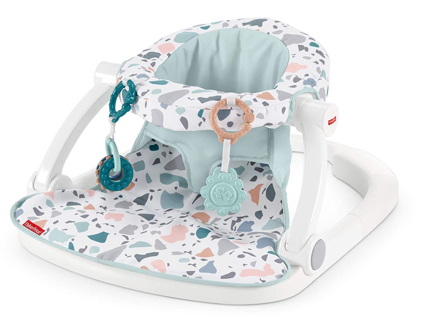Fisher-Price Sit-Me-Up Floor Seat Pacific Pebble, portable baby chair with toys | Amazon (US)