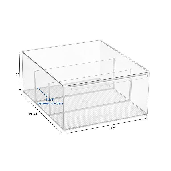 Everything Organizer Large Shelf Depth Pantry Bin w/ Divider | The Container Store