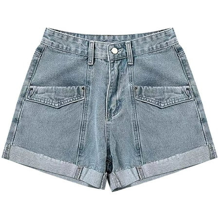J21439 Women Sexy High Waist Zipper Denim Shorts Jeans Pants | Walmart (US)