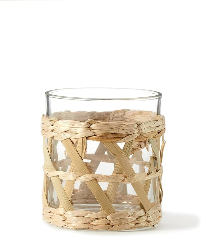 Giftcraft Straw & Glass Candle Holder - Small | Amazon (US)