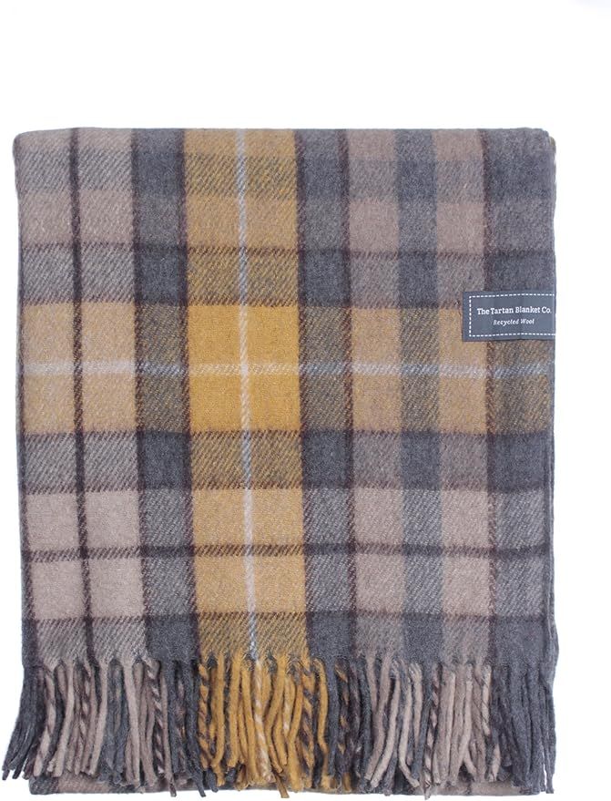 The Tartan Blanket Co. Recycled Wool Knee Blanket Buchanan Natural Tartan 28" x 65" | Amazon (US)