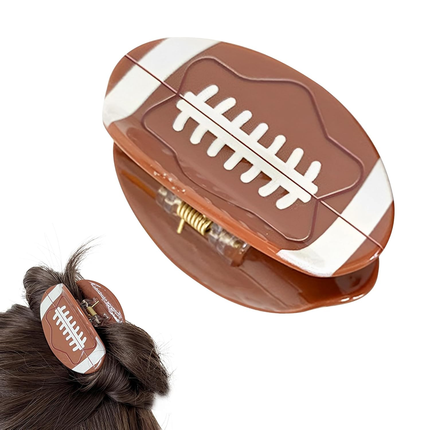 1 Pack Rugby Acetate Hair Claw Clip for Women, Rugby Ball Hair Clips Creative Sport Ball Hair Acc... | Amazon (US)