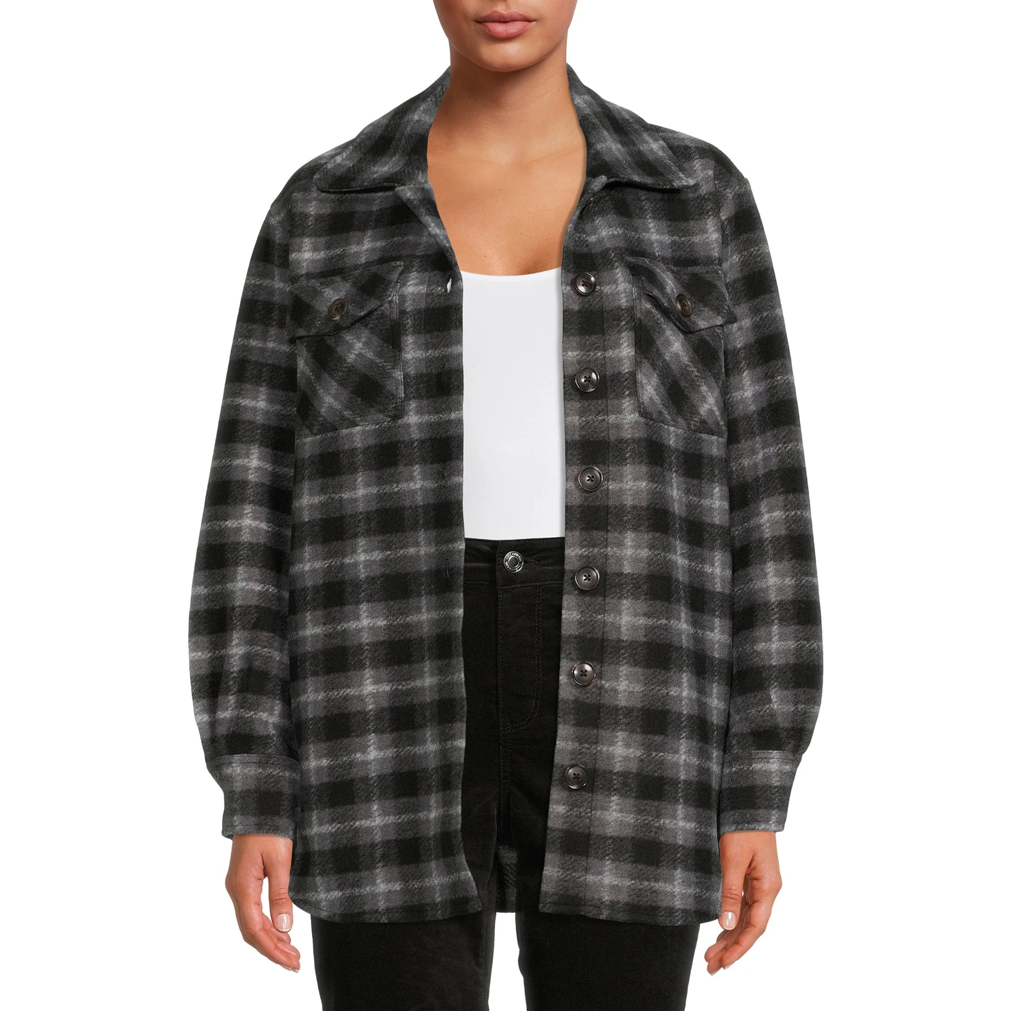 Time and Tru Women's Fleece Shacket | Walmart (US)