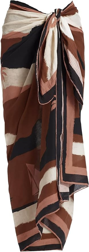 SeekMe Women's Summer Beach Coverups Printed Long Sarong Swimwear Bathing Suit Pareo Pashmina Wra... | Amazon (US)