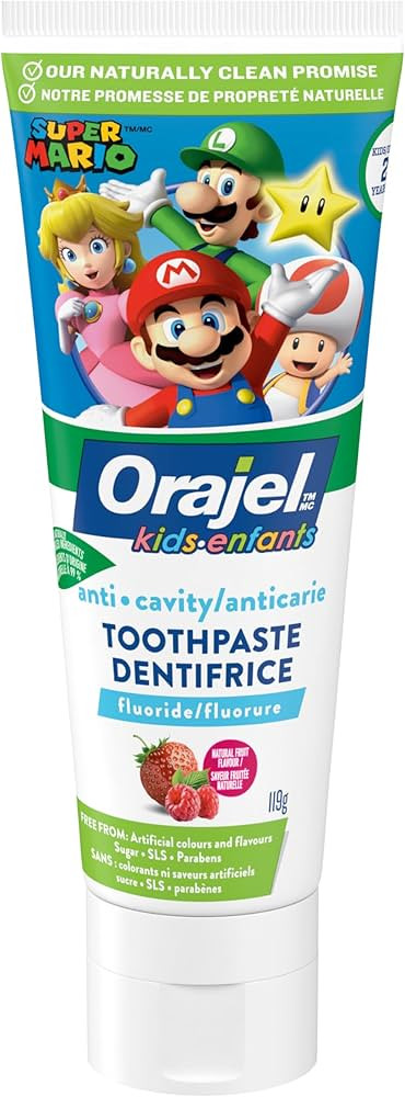 Orajel Kids Super Mario Anti-Cavity Fluoride Toothpaste – Natural Fruit Flavor, Fun for Kids, S... | Amazon (CA)