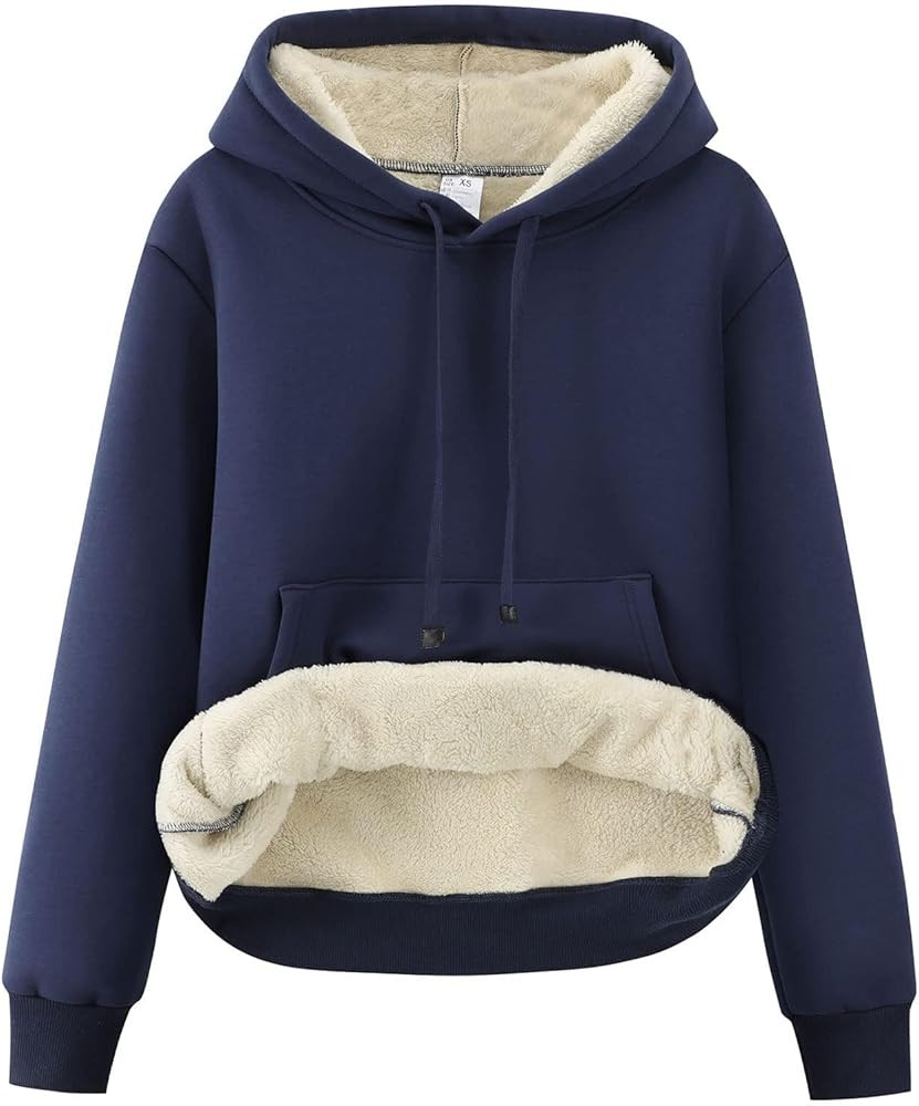 Gihuo Women's Winter Warm Hoodie Sherpa Fleece Lined Pullover Hoodie Hooded Sweatshirt Heavyweigh... | Amazon (US)