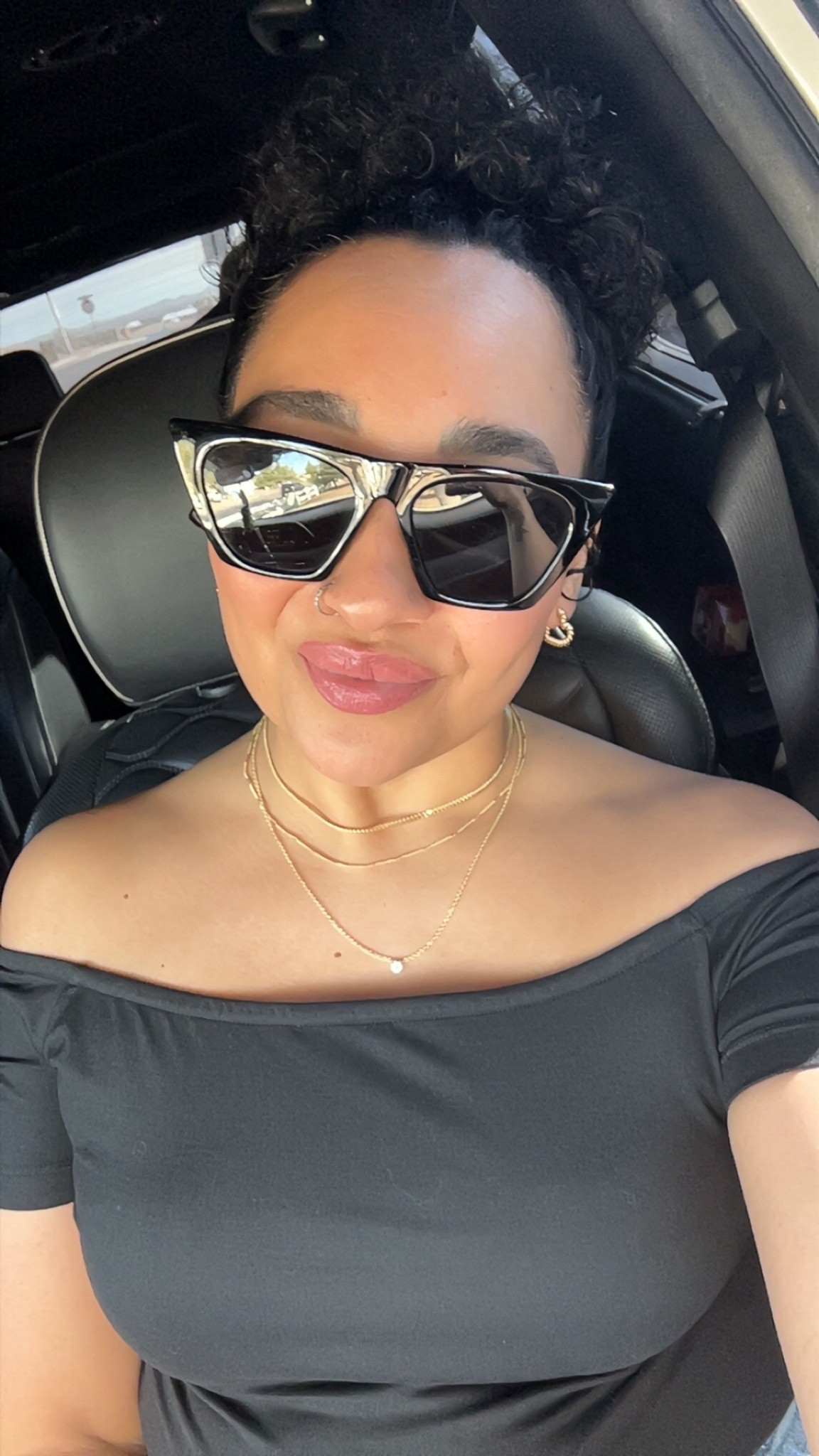 Off the shoulder top! 
Love the sunglasses combo and necklaces. All from Amazon.

#LTKMidsize #LTKootd #LTKmomlife