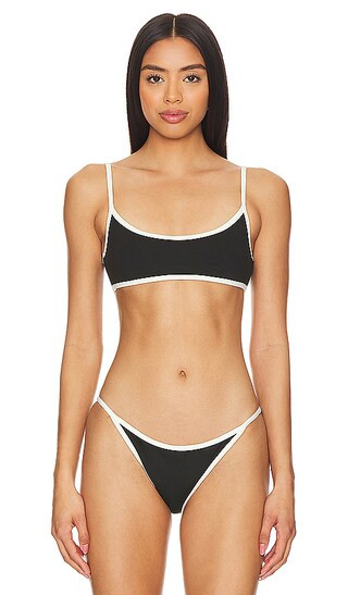Bria Bikini Top in Black & Off White Combo | Revolve Clothing (Global)