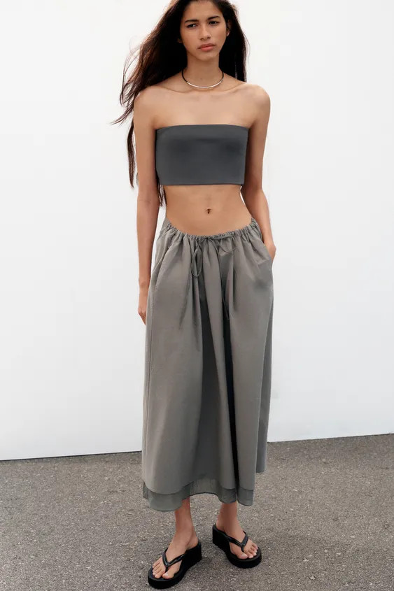 COMBINATION CAPE MIDI SKIRT | Zara US