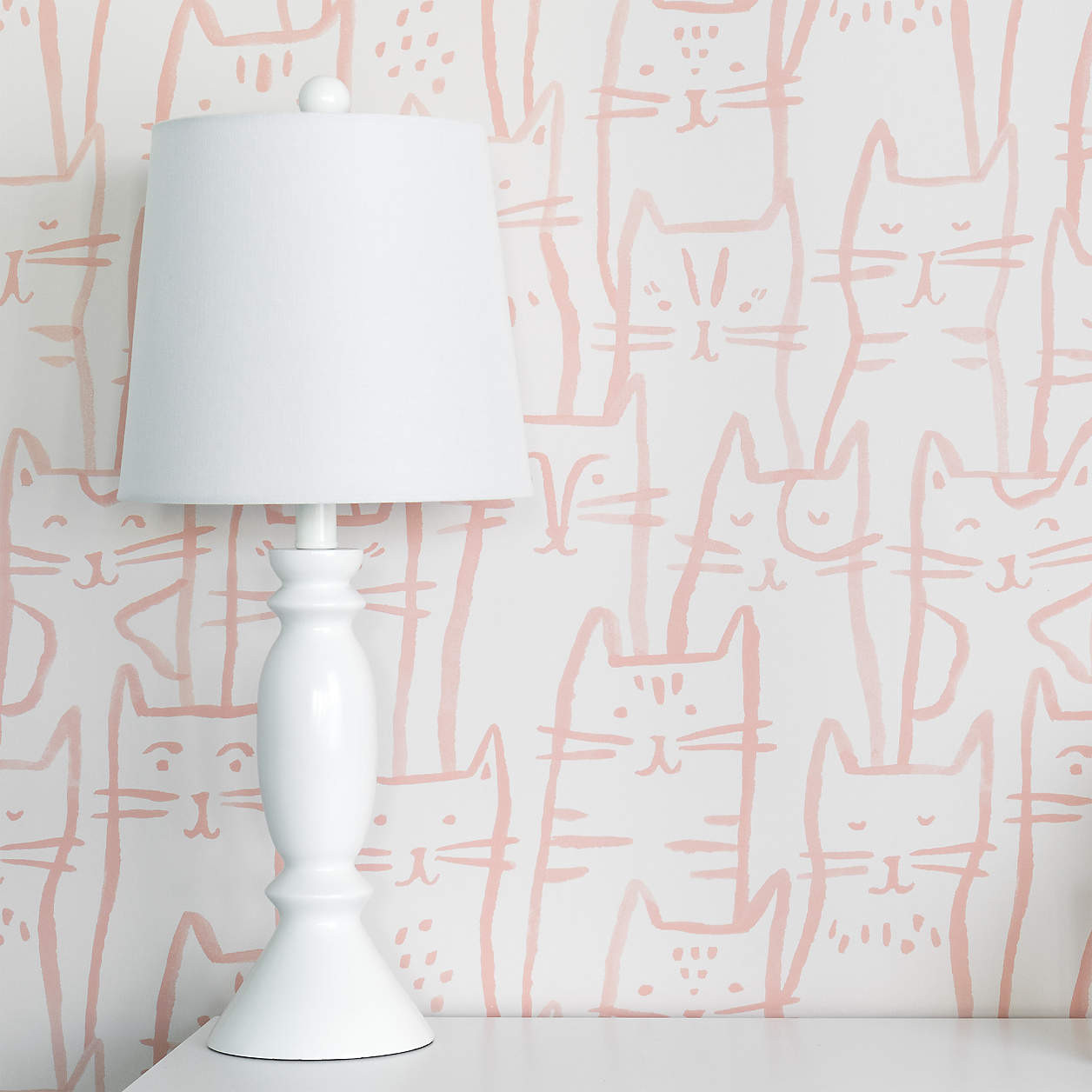 Chasing Paper Pink Smitten Kitten Peel and Stick Wallpaper 2' x 8' + Reviews | Crate & Kids | Crate & Barrel