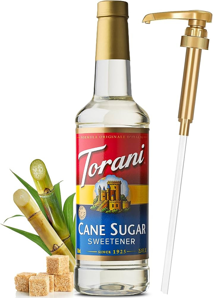 Cane Sugar Syrup Sweetener 25.4 Ounces, Torani Cane Sugar with Little Squirt Syrup Pump | Amazon (US)