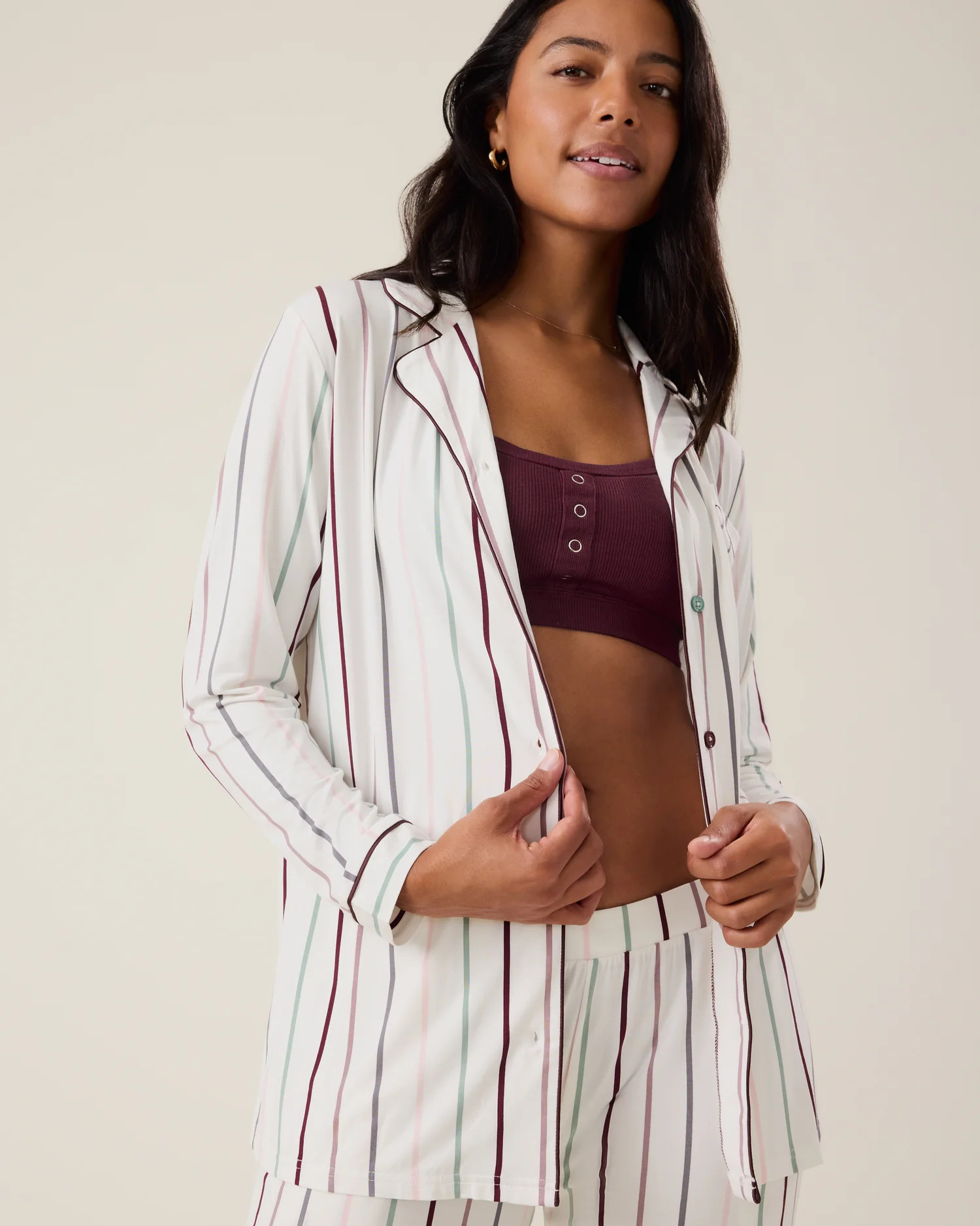 Clea Bamboo Long Sleeve Pajama Set | Granite | Kindred Bravely