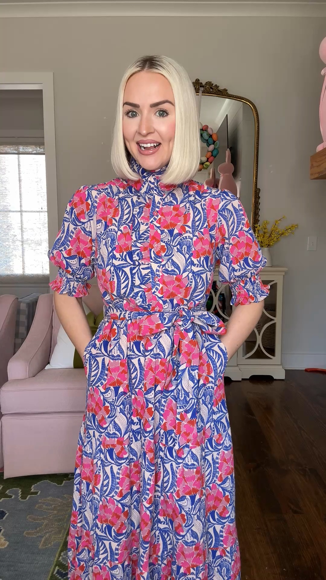 15% off with KELSIE15
Size: XS
Easter dress / floral midi dress 