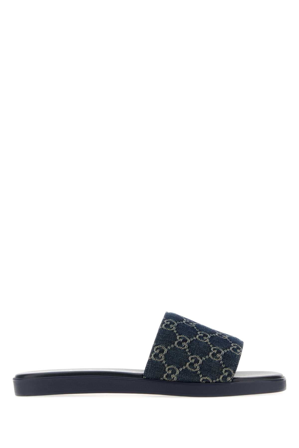 Gucci GG Denim Slip-On — Navy - 6 | Italist Inc.