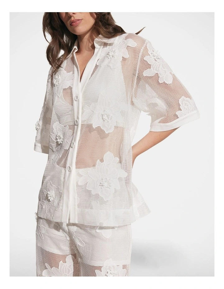 DecjubaElaine Embroidered Shirt in White | Myer