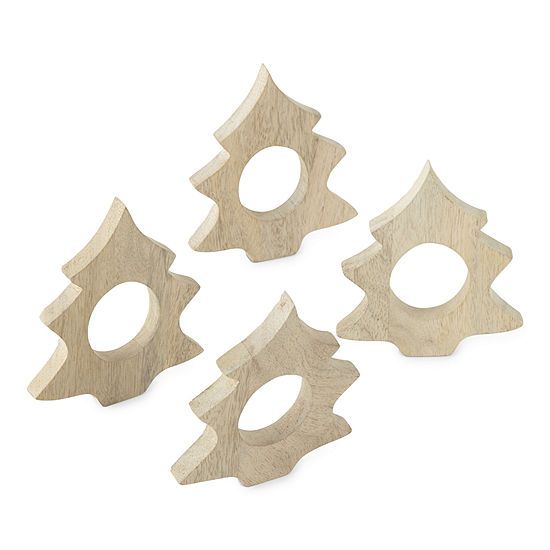 North Pole Trading Enchanted Woods 4-pc. Wooden Tree Napkin Ring | JCPenney